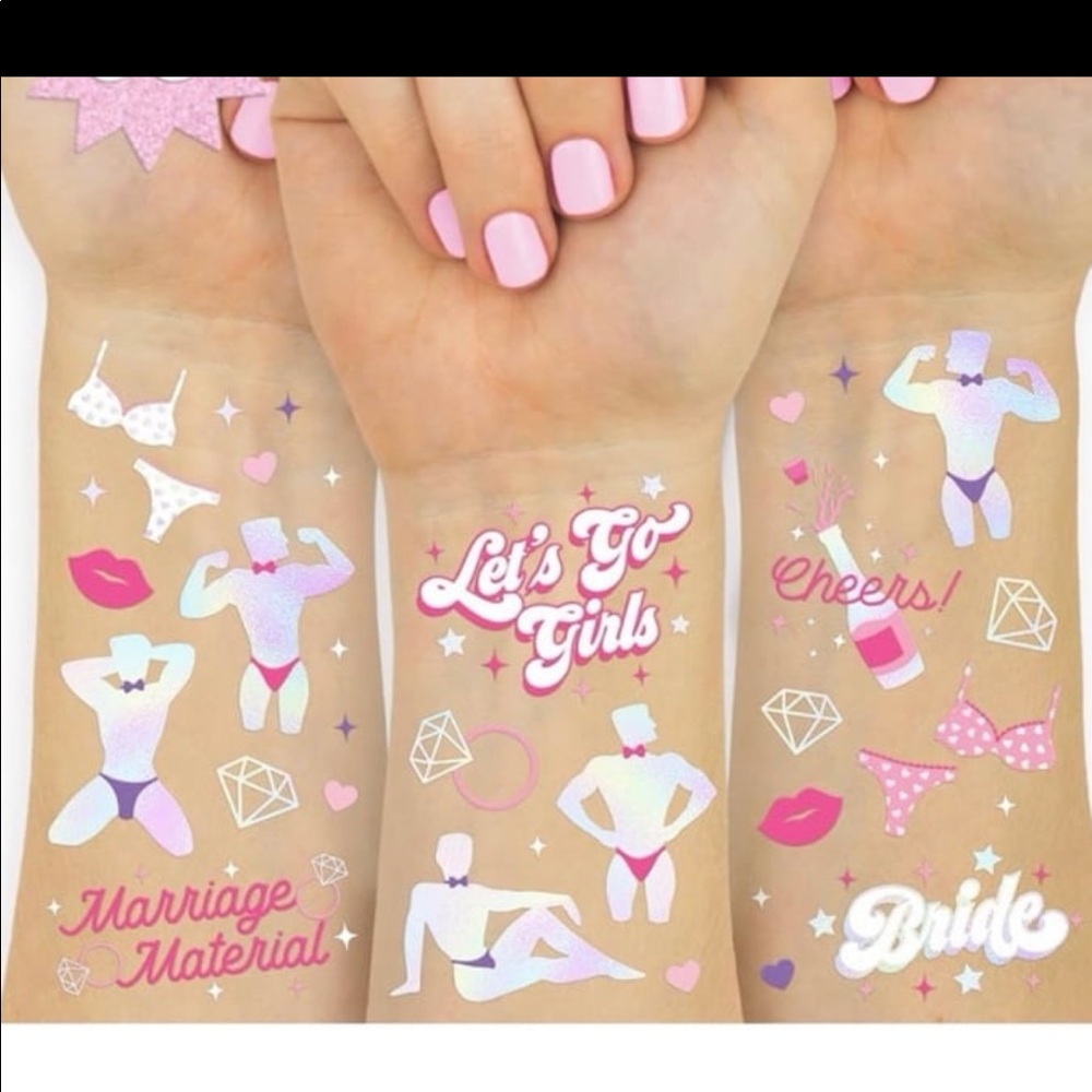 Partially Used XOFetti Male Stripper Bachelorette Temporary Tattoo